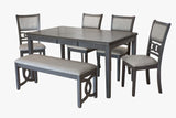 New Classic Furniture Gia 60" Dining Table+Chairs (5 Pcs/Ctn) Gray D1701-160-GRY