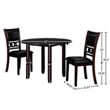 New Classic Furniture Gia 42" Dining Drop Leaf Table with 2 Chairs Ebony D1701-40S-EBY