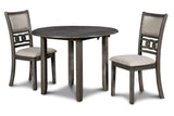 New Classic Furniture Gia 42" Dining Drop Leaf Table with 2 Chairs Gray D1701-40S-GRY
