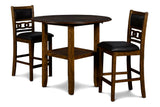 New Classic Furniture Gia 42" Counter Drop Leaf Table with 2 Chairs Brown D1701-42S-BRN