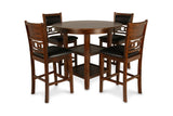 New Classic Furniture Gia Round Counter Dining 5 Pc Set Brown D1701-52S-BRN