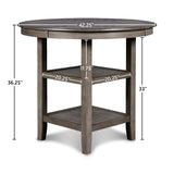 New Classic Furniture Gia Round Counter Dining 5 Pc Set Gray D1701-52S-GRY