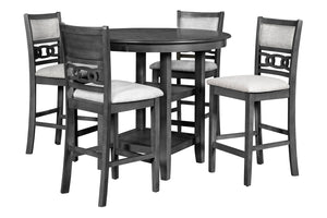 New Classic Furniture Gia Round Counter Dining 5 Pc Set Gray D1701-52S-GRY