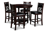 New Classic Furniture Gia Round Counter Dining 5 Pc Set Ebony D1701-52S