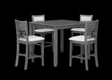 New Classic Furniture Gia 5Pc 42" Square Counter Table & 4 Chairs Gray D1701-542-GRY