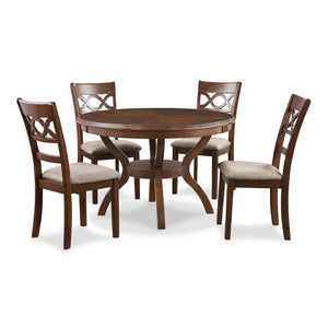 New Classic Furniture Cori Round Dining 5 Pc Set Cherry D1719-50S-CHY