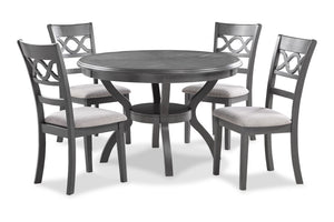 New Classic Furniture Cori Round Dining 5 Pc Set Gray D1719-50S-GRY