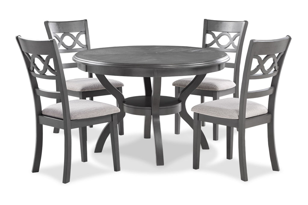 Cori Round Dining 5 Pc Set Gray English Elm