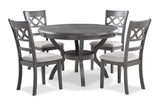 New Classic Furniture Cori Round Dining 5 Pc Set Gray D1719-50S-GRY