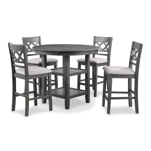 New Classic Furniture Cori Counter 5 Pc Set Gray D1719-52S-GRY