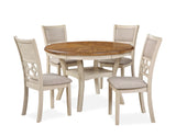 New Classic Furniture Mitchell 5 Pc Dining Set Two Tone Bisque/Brown D1763-50S-BSQ