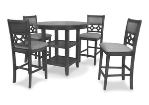 New Classic Furniture Mitchell 5 Pc Counter Set Gray D1763-52S-GRY
