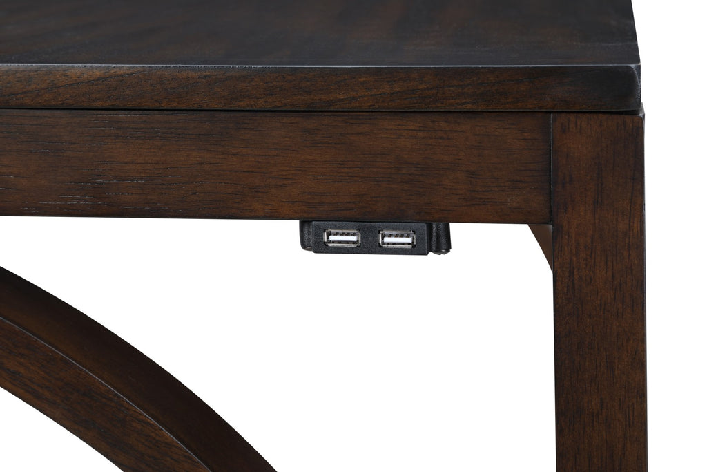 New Classic Furniture Bella Counter Sofa Table With 2 Stools & Usb Port Cherry D324-3P-CHY
