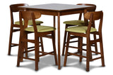 New Classic Furniture Morocco 24" Pub Stool with Green Seat Cushion - Set of 2 D331-22-GRN