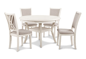 New Classic Furniture Amy 5Pc Round Dining Set Bisque D3651-50S-BSQ