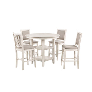 New Classic Furniture Amy 5 Pc Counter Table Set Bisque D3651-52S-BSQ