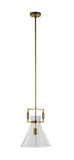 Bethel Brass Single Pendant Lighting in Metal & Glass