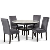 New Classic Furniture Celeste 48" Round Dining Table Espresso/Faux Marble D400-11