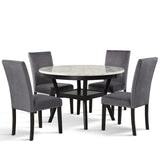 New Classic Furniture Celeste 48" Round Dining Table Espresso/Faux Marble D400-11