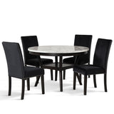 New Classic Furniture Celeste 48" Round Dining Table Espresso/Faux Marble D400-11