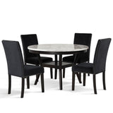 New Classic Furniture Celeste 48" Round Dining Table Espresso/Faux Marble D400-11