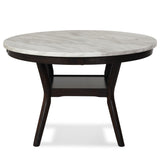 New Classic Furniture Celeste 48" Round Dining Table Espresso/Faux Marble D400-11