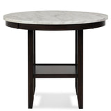 New Classic Furniture Celeste 42" Round Counter Table Espresso/Faux Marble D400-12