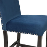 New Classic Furniture Celeste 5Pc 42" Marble Finish Counter Table & 4 Chairs Blue D400-52S-BLU