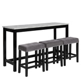 Celeste Theater Bar Table with 3 Stools Gray