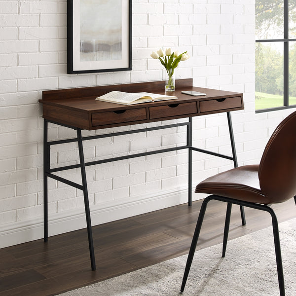 walker edison 42 3 drawer angled front desk