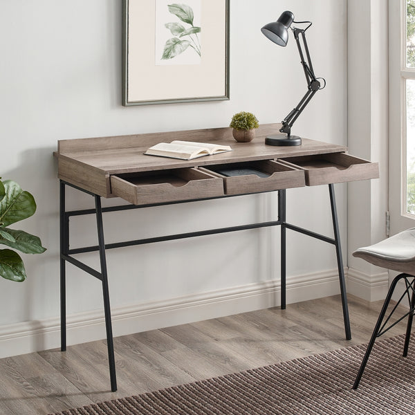 D42MAR3DGW - walker edison 42 3 drawer angled front desk