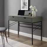 Vetti 44" Faux Shagreen 2 Drawer Desk