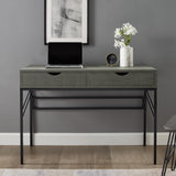 Vetti 44" Faux Shagreen 2 Drawer Desk