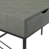 Vetti 44" Faux Shagreen 2 Drawer Desk