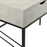 Vetti 44" Faux Shagreen 2 Drawer Desk