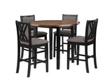 New Classic Furniture Potomac 42" Round Counter Table & 4 Chairs Brown/Black D4832B-42S-CTR