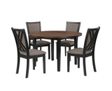 New Classic Furniture Potomac 48" Round Dining Table & 4 Chairs Brown/Black D4832B-48S-RND