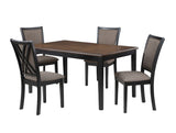 New Classic Furniture Potomac 60" Rectangle Dining Table & 4 Chairs Brown/Black D4832B-60S-REC