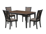 New Classic Furniture Potomac 60" Rectangle Dining Table & 4 Chairs Brown/Black D4832B-60S-REC