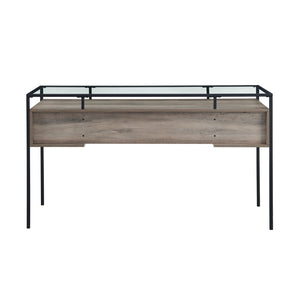 D56FUL2DGTGW - 56" 2 Drawer Glass Top Desk Dark Walnut