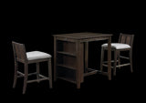 New Classic Furniture Heston 36" Storage Counter Table Set with 2 Chairs Cherry D5773-32-CHY
