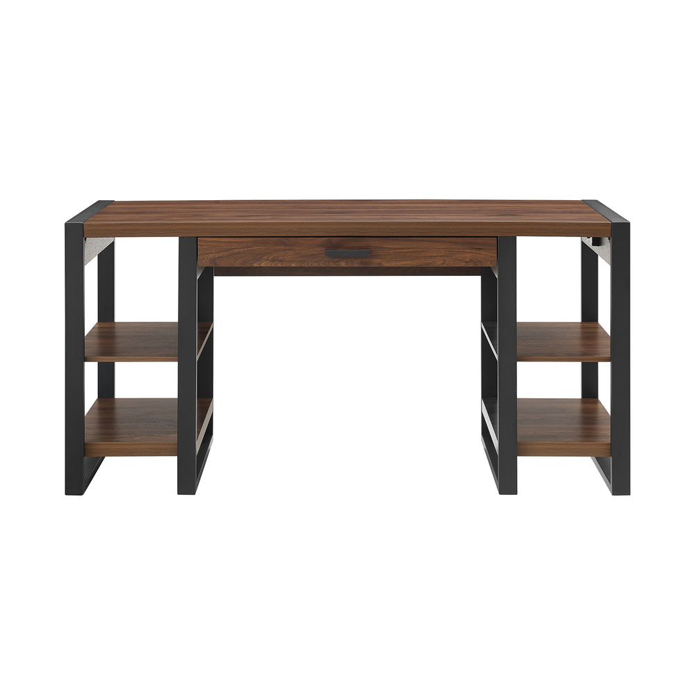 60" Wood Computer Desk Dark Walnut