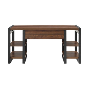 60" Wood Computer Desk Dark Walnut