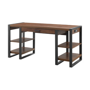 60" Wood Computer Desk Dark Walnut