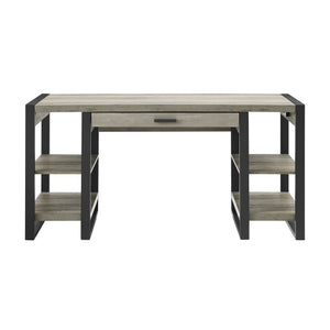 60" Wood Computer Desk Grey Wash