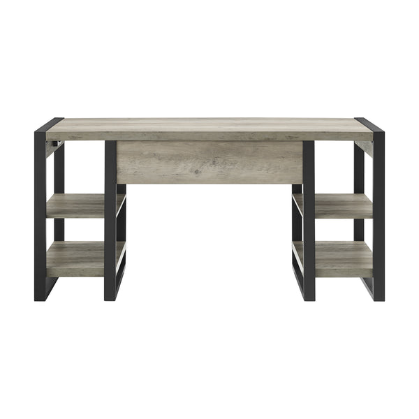 60" Wood Computer Desk Grey Wash