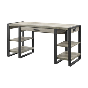 60" Wood Computer Desk Grey Wash