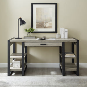 60" Wood Computer Desk Grey Wash