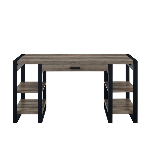 D60UBS30GW - 60" Wood Computer Desk Dark Walnut