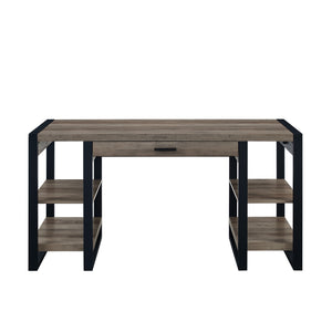 60" Wood Computer Desk Grey Wash